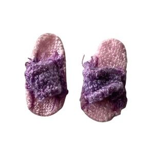 BARBIE SLIPPERS PAJAMAS PJS Pink‎ Purple SLIP-ON 1970s VINTAGE DOLL SHOES